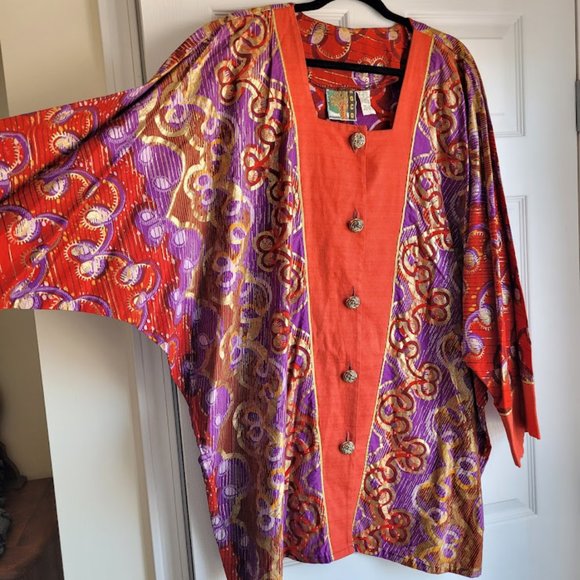 Koco Tops - KOCO AFRICA Gorgeous Dashikis Purples Golds Big Size Plus USA Made All Cotton